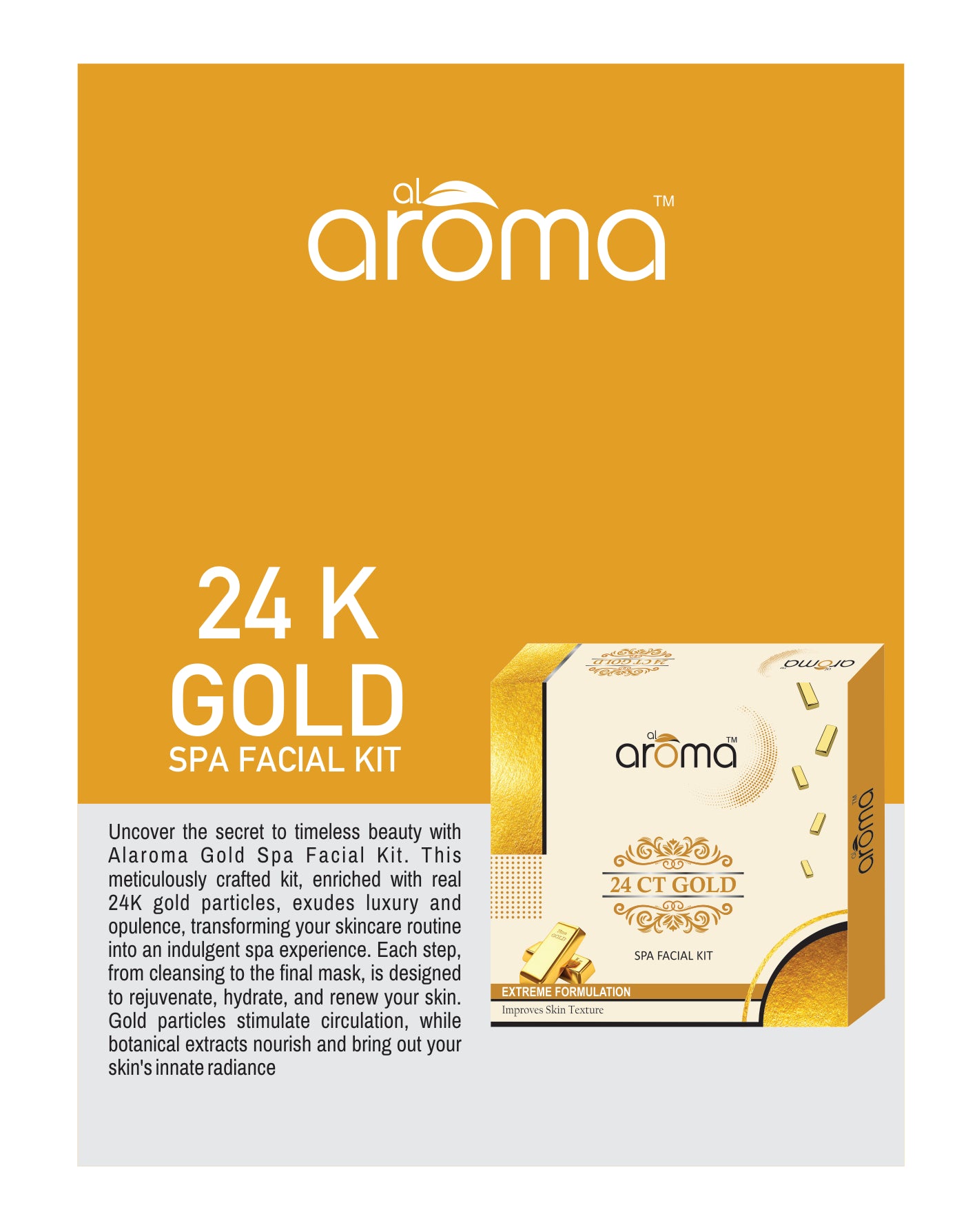 24K Gold Spa Facial Kit – Radiance Boost & Skin Firming Facial Treatment for Glowing Skin