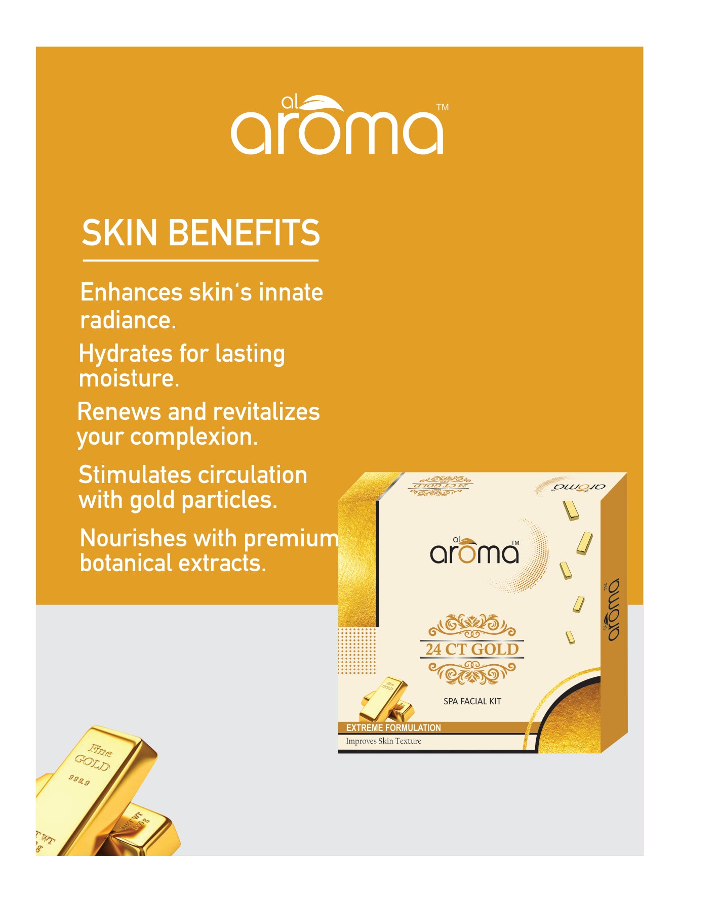 24K Gold Spa Facial Kit – Radiance Boost & Skin Firming Facial Treatment for Glowing Skin