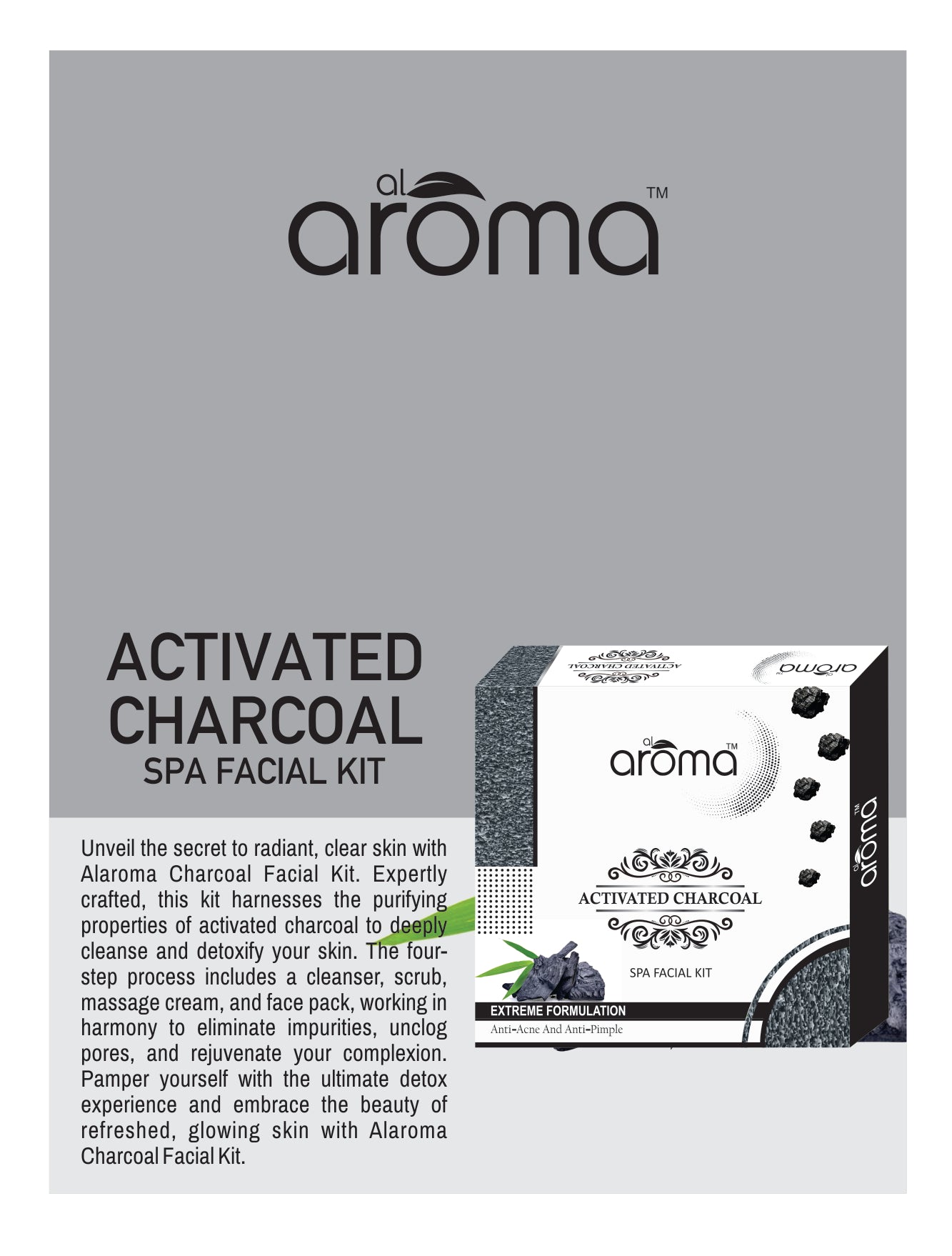 Activated Charcoal Spa Facial Kit – Deep Detox & Purifying Facial Treatment for All Skin Types