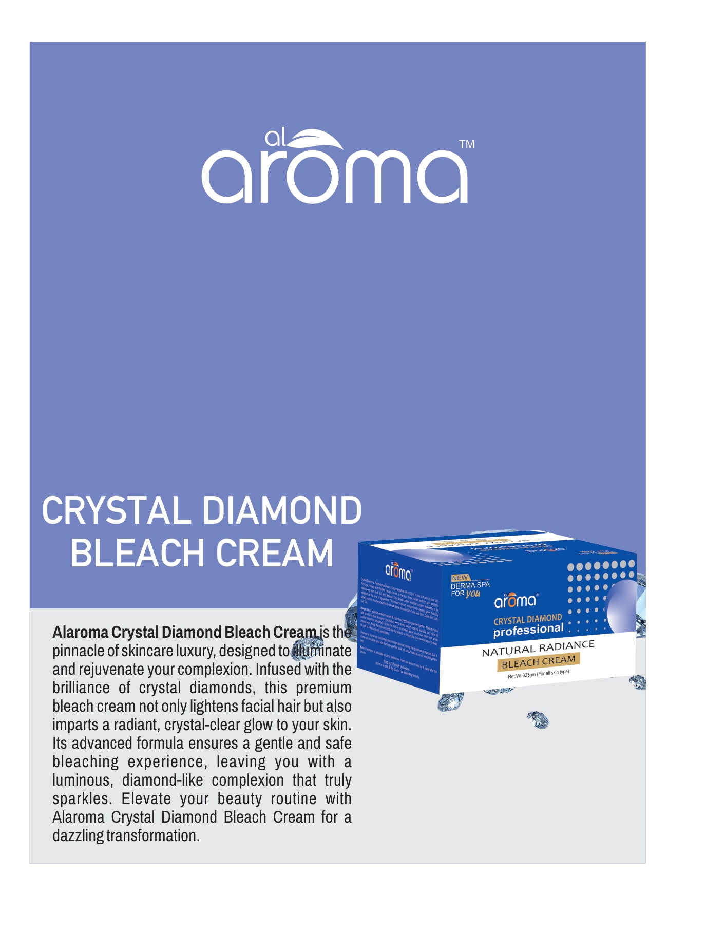 Crystal Diamond Bleach Cream – Instant Glow Bleach with Diamond Dust for Polished, Radiant Skin