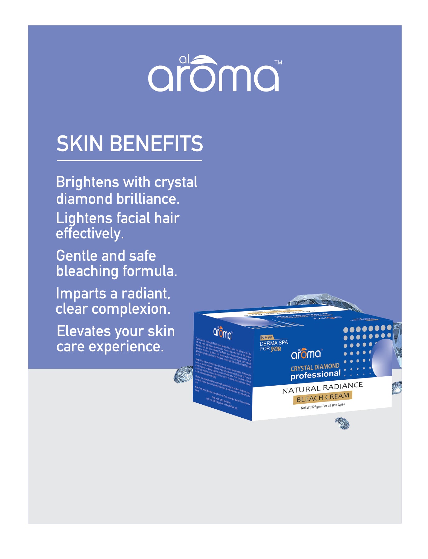 Crystal Diamond Bleach Cream – Instant Glow Bleach with Diamond Dust for Polished, Radiant Skin