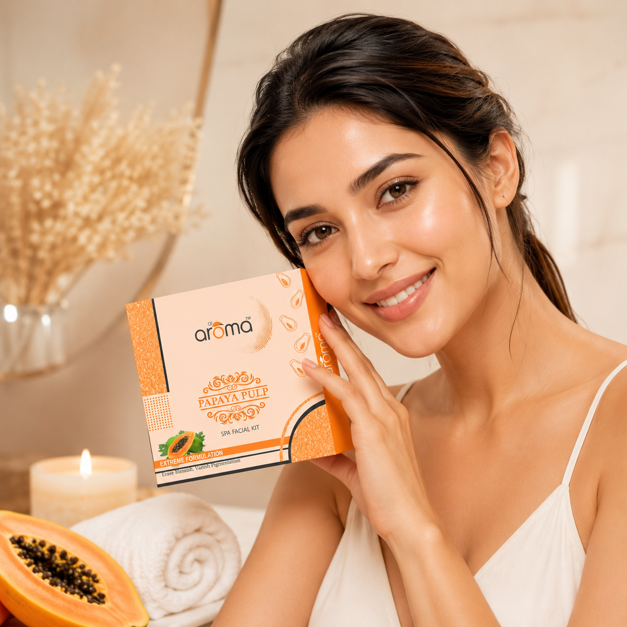 Papaya Pulp Spa Facial Kit – Blemish Control & Skin Brightening Facial Treatment