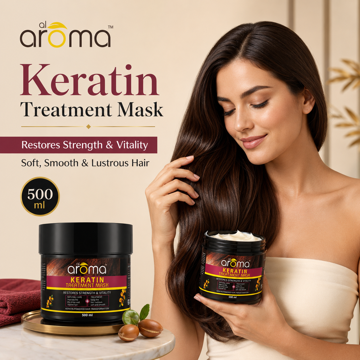 Keratin Treatment Hair Mask – Deep Repair & Frizz Control with Keratin, Argan Oil & Shea Butter