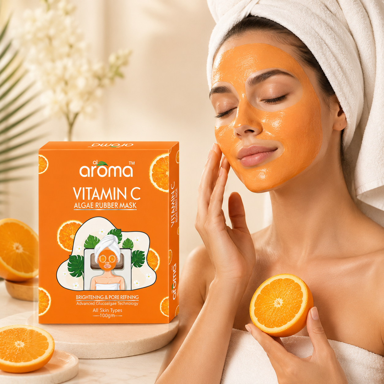 Vitamin C Algae Rubber Mask – Skin Brightening & Firming Peel-Off Mask with Vitamin C & Sea Algae Extract