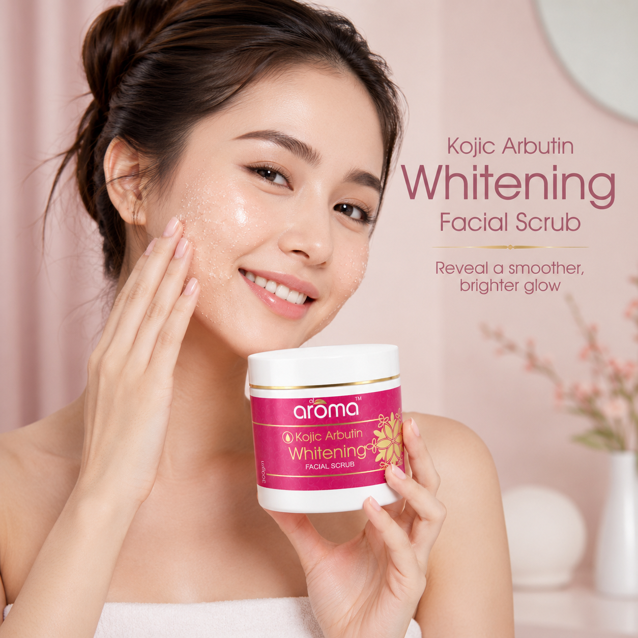 Kojic Arbutin Facial Scrub – Brightening & Skin Polishing Exfoliator