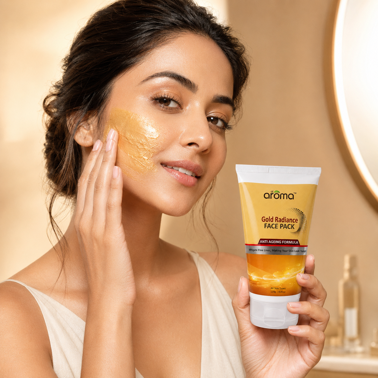 Gold Radiance Face Pack – Luxury Glow Face Mask with Real Gold Particles