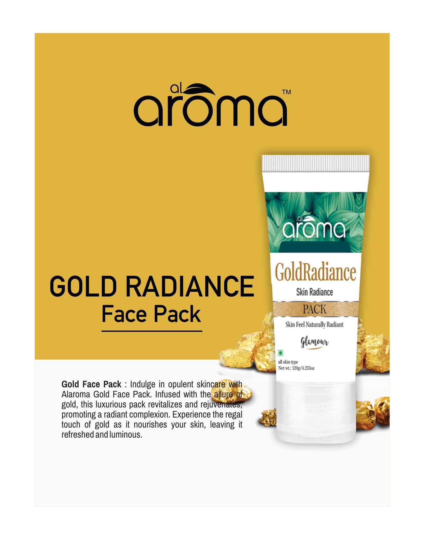 Gold Radiance Face Pack – Luxury Glow Face Mask with Real Gold Particles