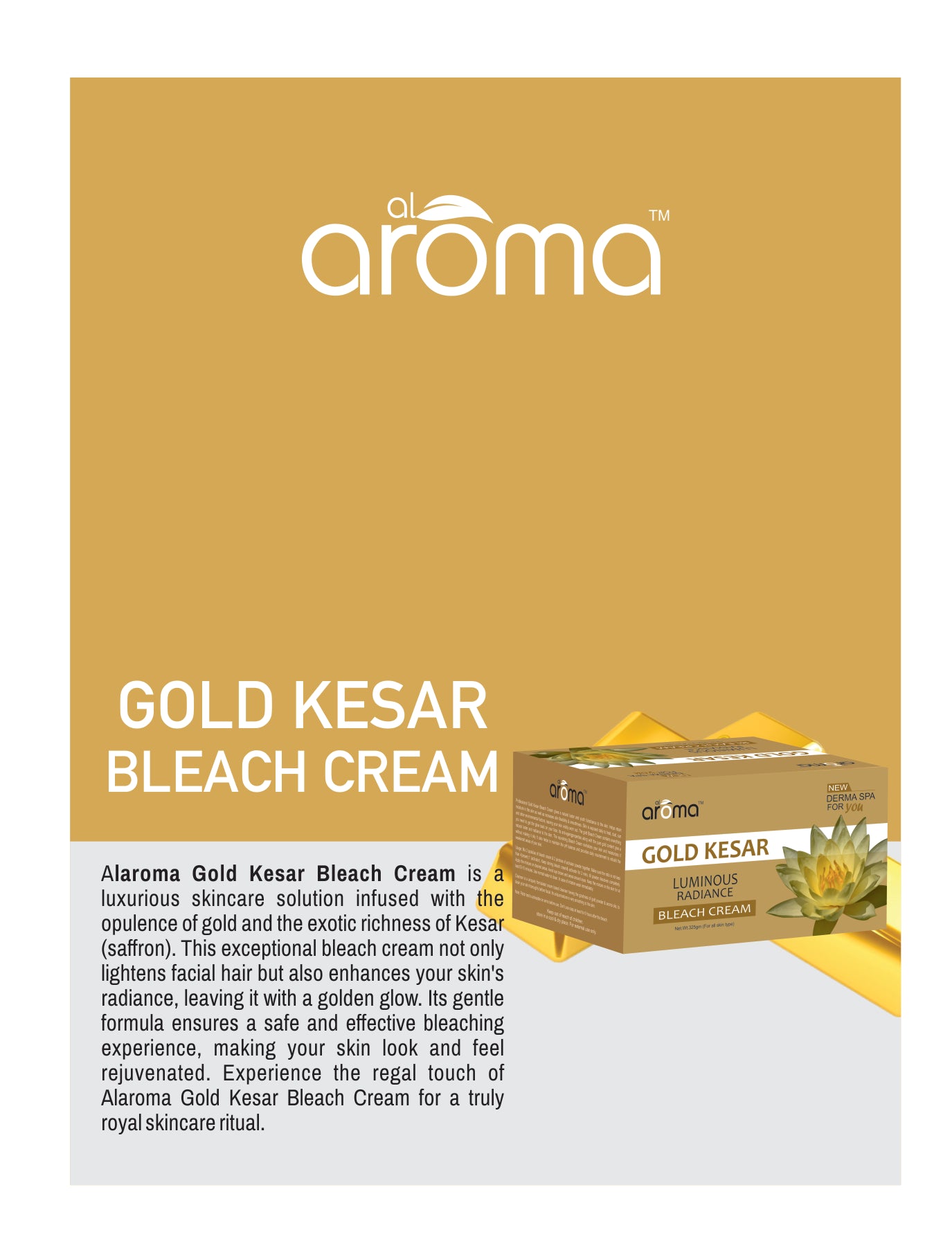Gold Kesar Bleach Cream – Glow-Enhancing Bleach with Gold Dust & Saffron for Radiant Complexion