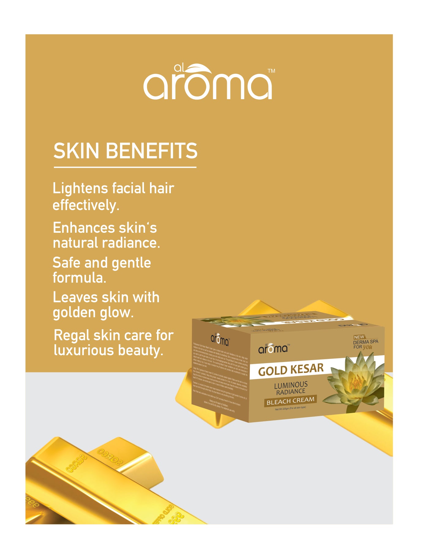 Gold Kesar Bleach Cream – Glow-Enhancing Bleach with Gold Dust & Saffron for Radiant Complexion