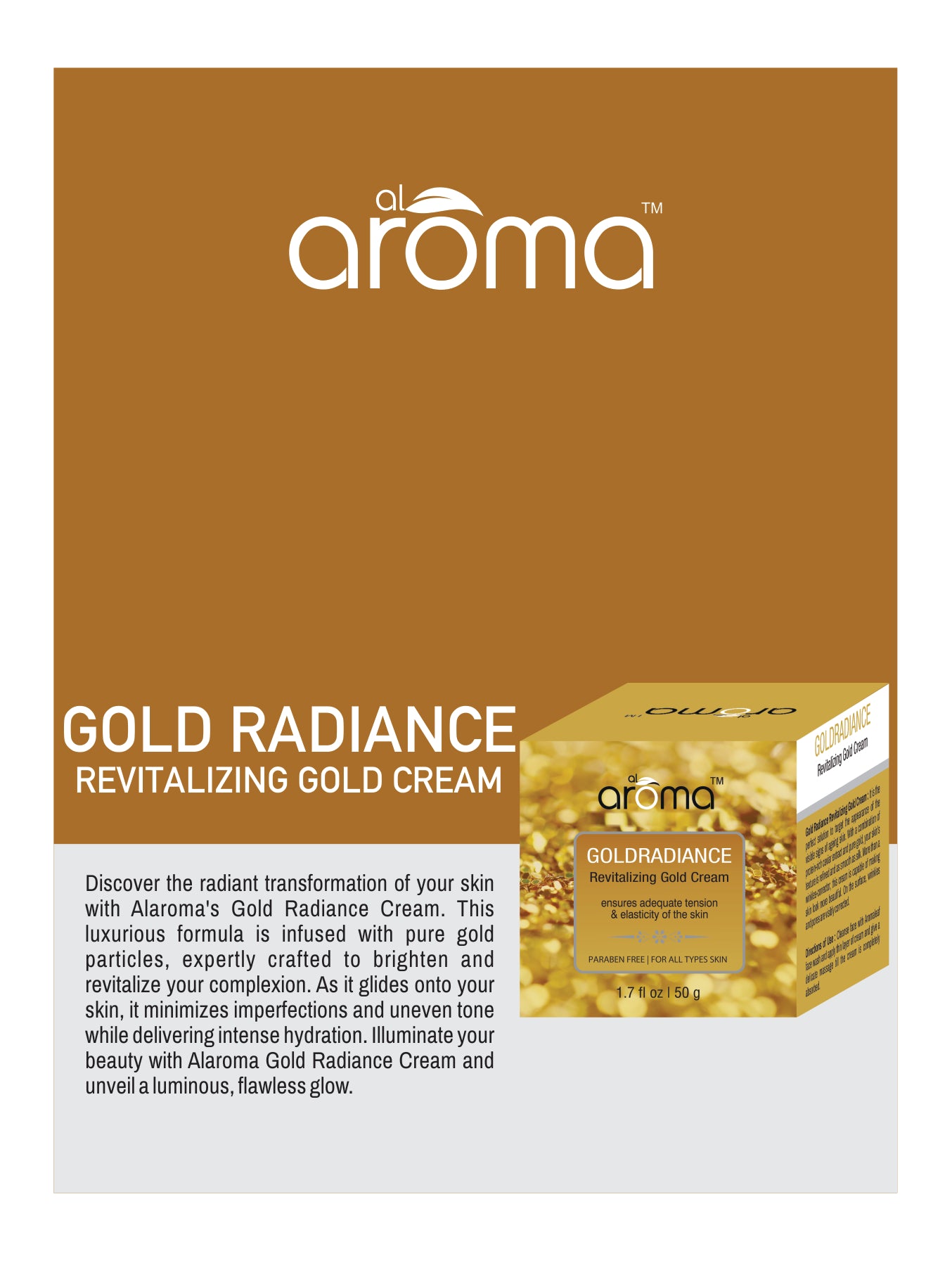 Gold Radiance Revitalizing Cream – Glow-Boosting Moisturizer with Real Gold & Skin Nourishing Actives