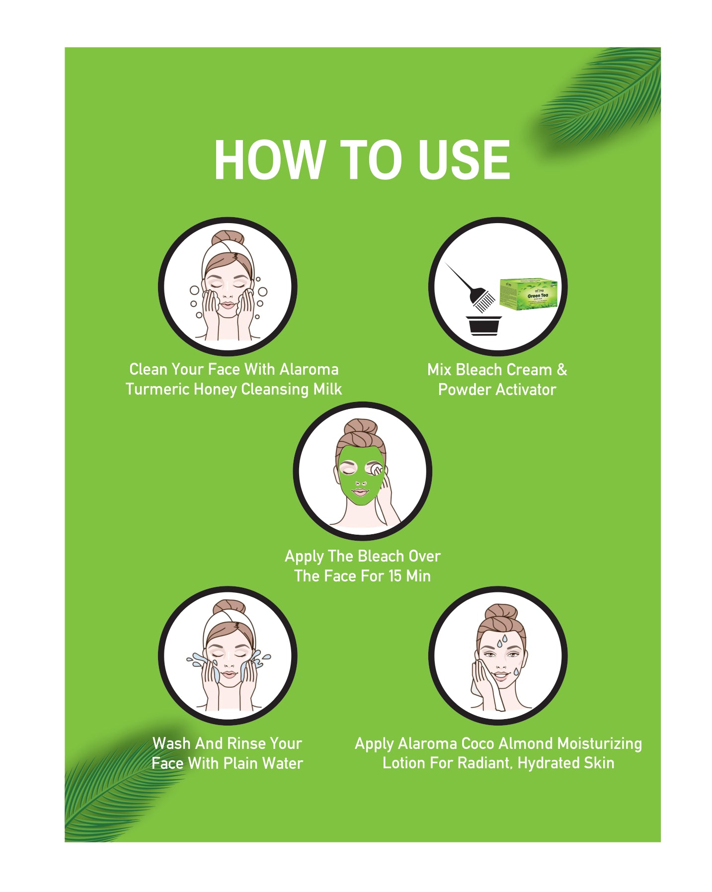 Green Tea Bleach Cream – Gentle Herbal Bleach with Antioxidant Protection for Bright, Even-Toned Skin