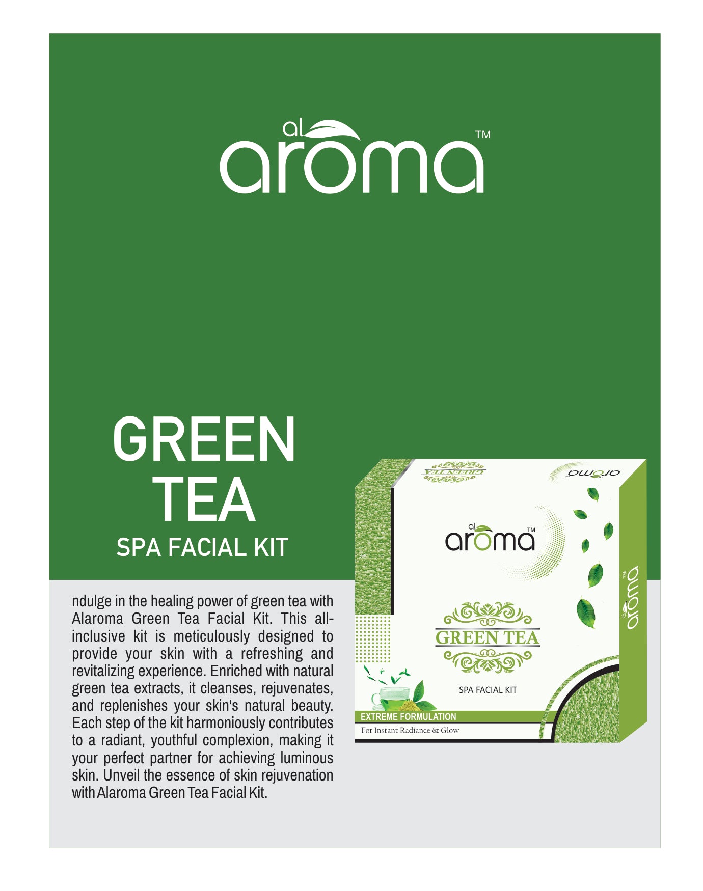 Green Tea Spa Facial Kit – Antioxidant-Rich Detox & Skin-Calming Facial Treatment