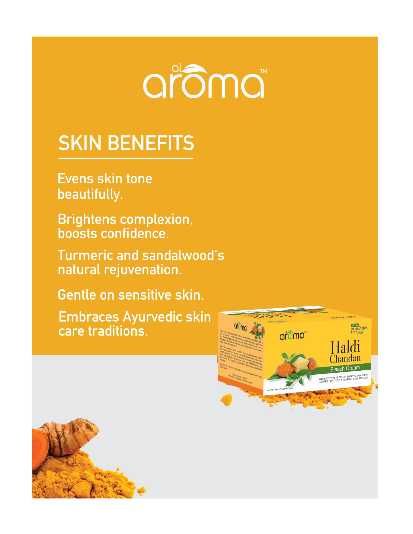 Haldi Chandan Bleach Cream – Herbal Glow Bleach with Turmeric & Sandalwood for Clear, Radiant Skin