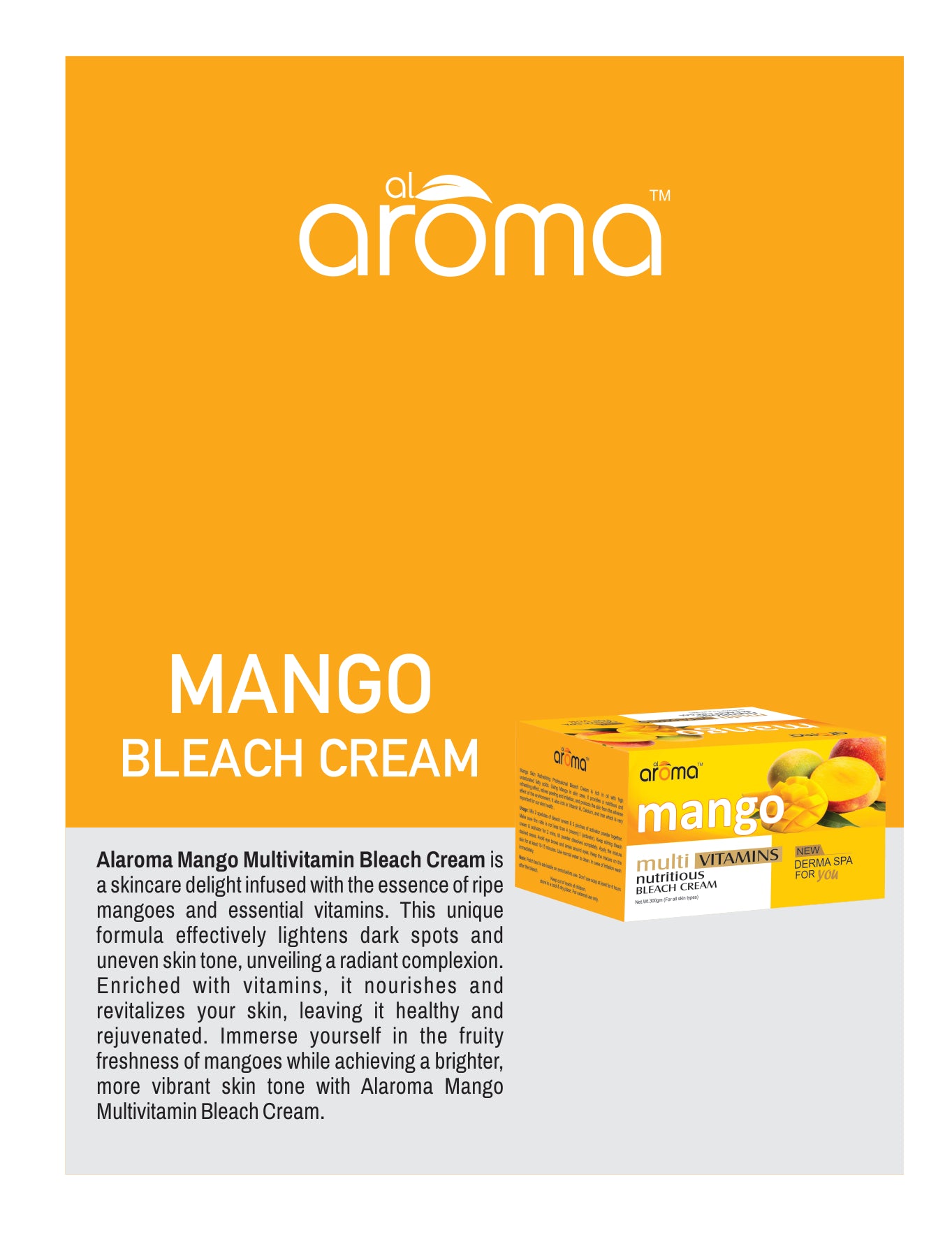 Mango Bleach Cream – Skin Brightening Bleach with Fruit Enzymes for Smooth & Glowing Complexion