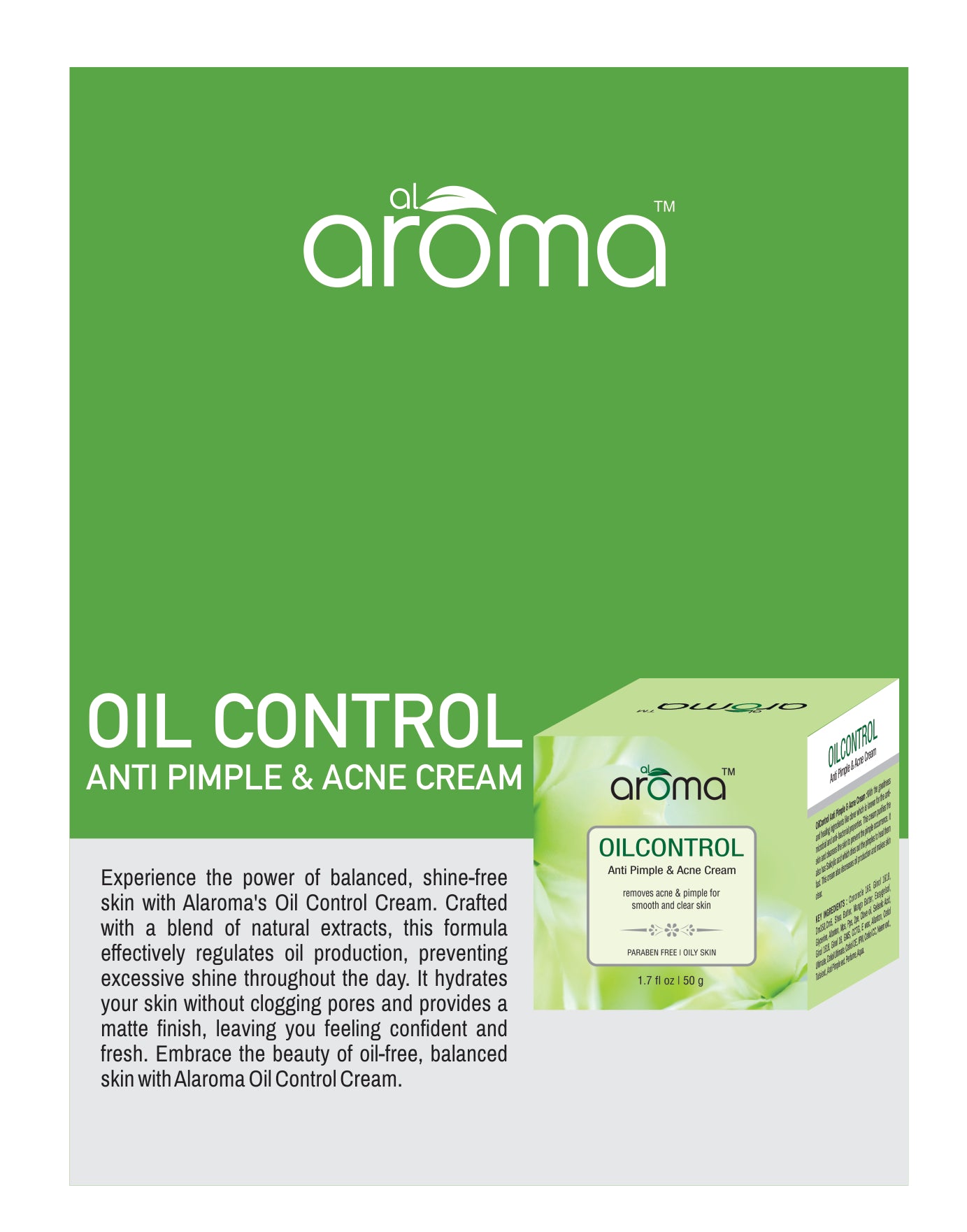 Oil Control Cream – Mattifying Moisturizer for Oily, Acne-Prone & Combination Skin