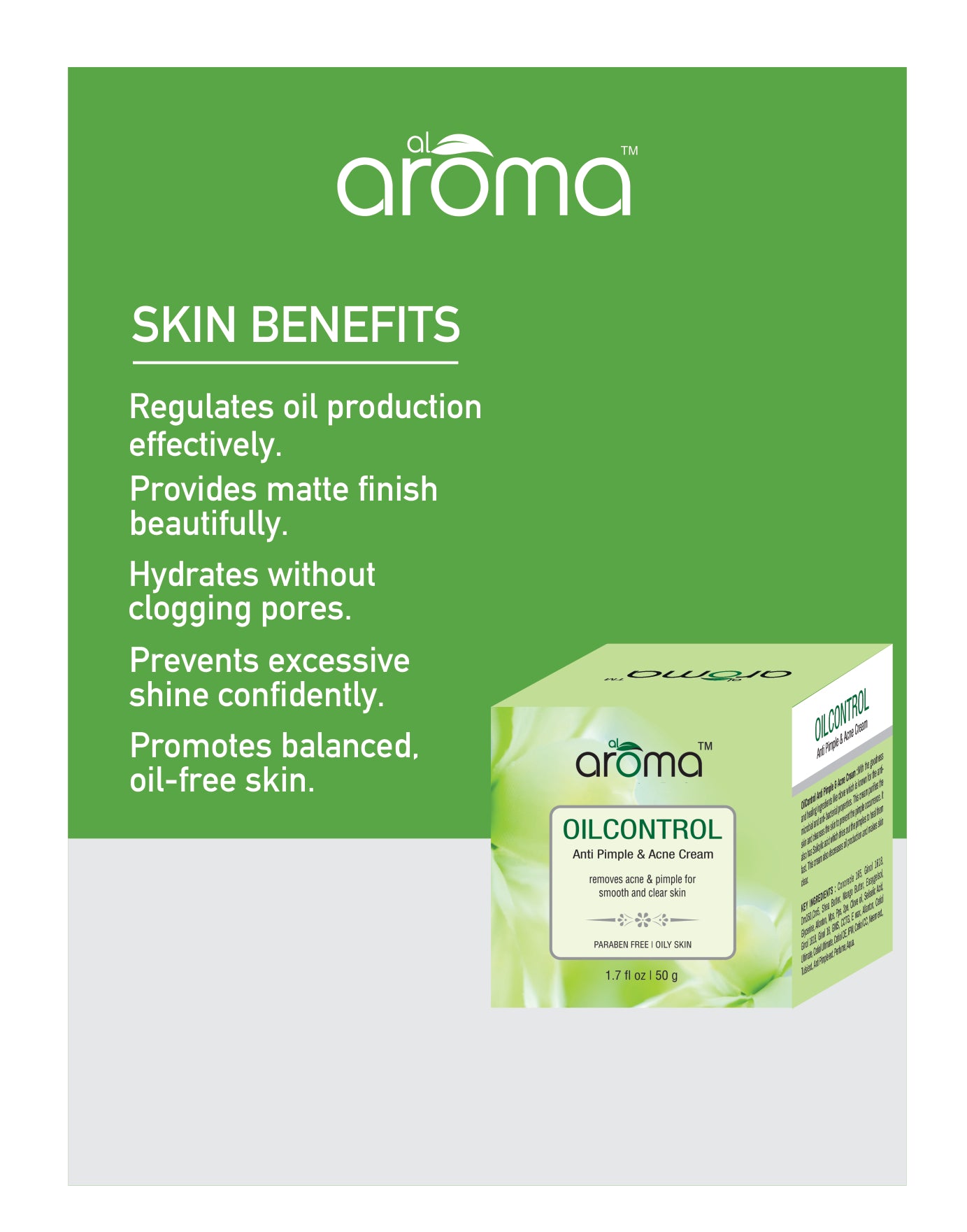 Oil Control Cream – Mattifying Moisturizer for Oily, Acne-Prone & Combination Skin