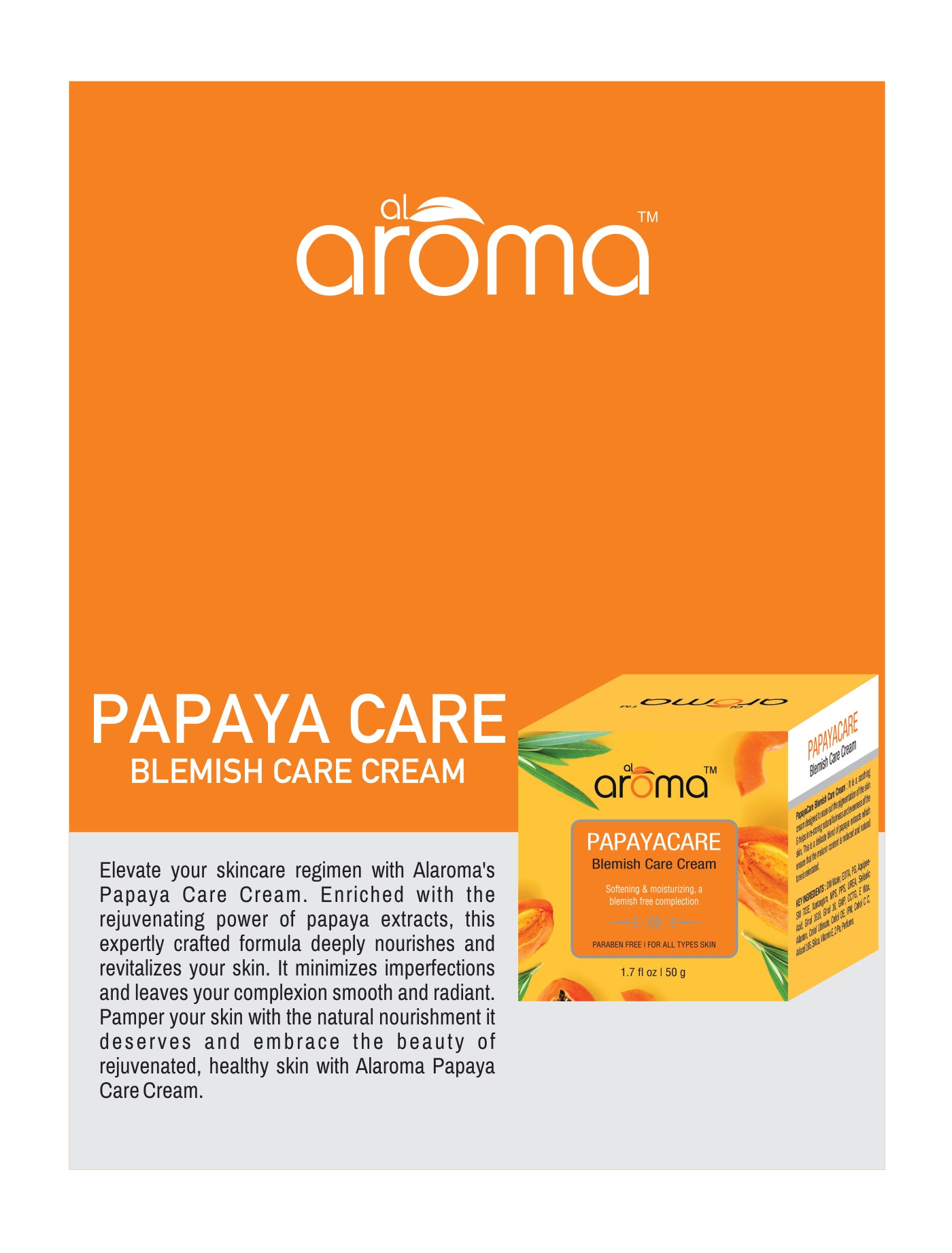 Papaya Care Blemish Care Cream – Spot-Reducing & Skin Brightening Cream for Clear, Even-Toned Skin