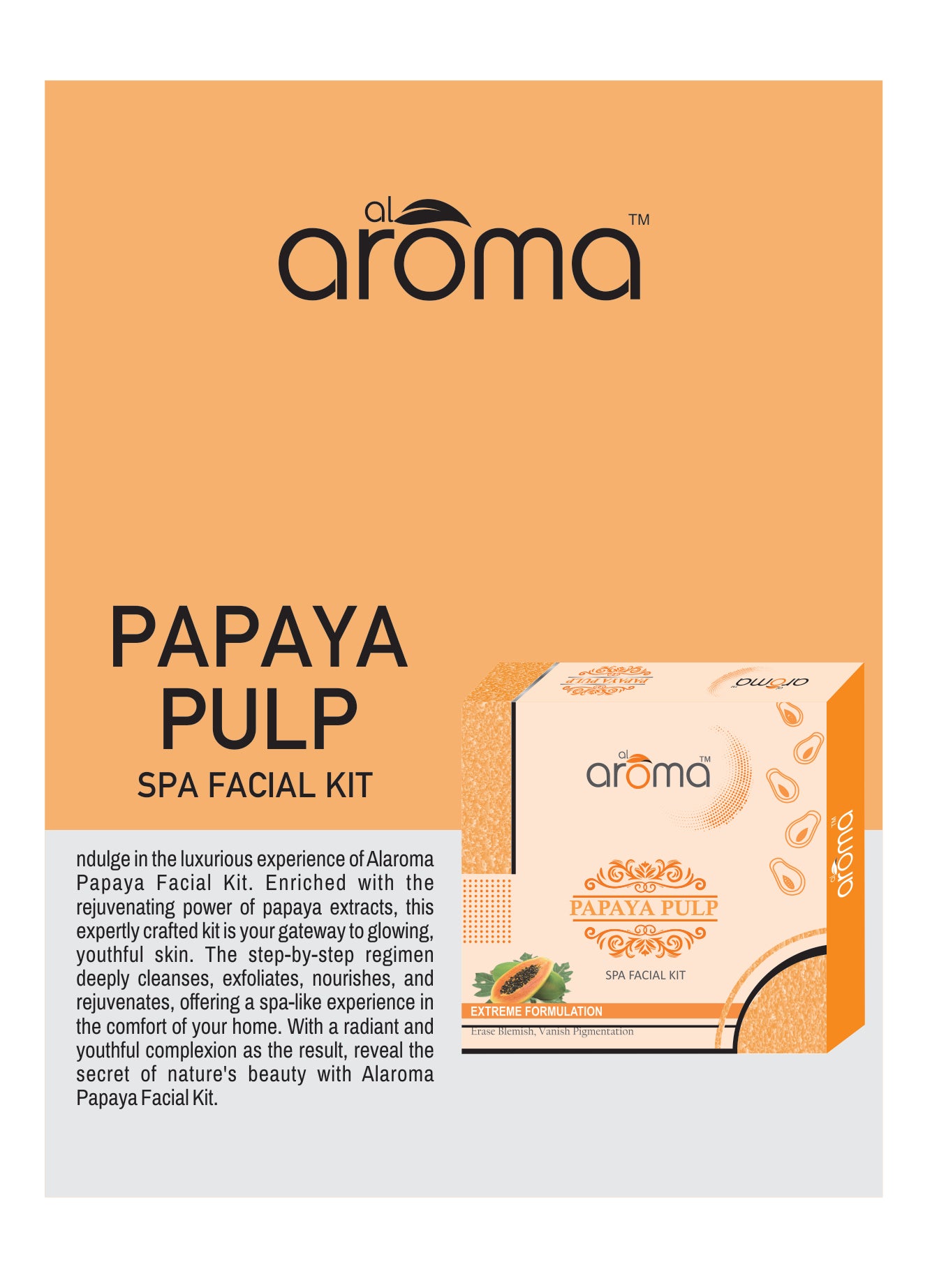 Papaya Pulp Spa Facial Kit – Blemish Control & Skin Brightening Facial Treatment