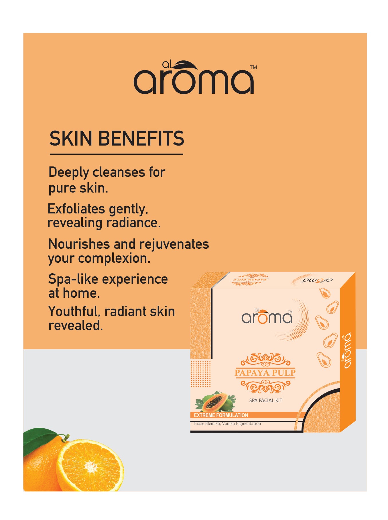Papaya Pulp Spa Facial Kit – Blemish Control & Skin Brightening Facial Treatment