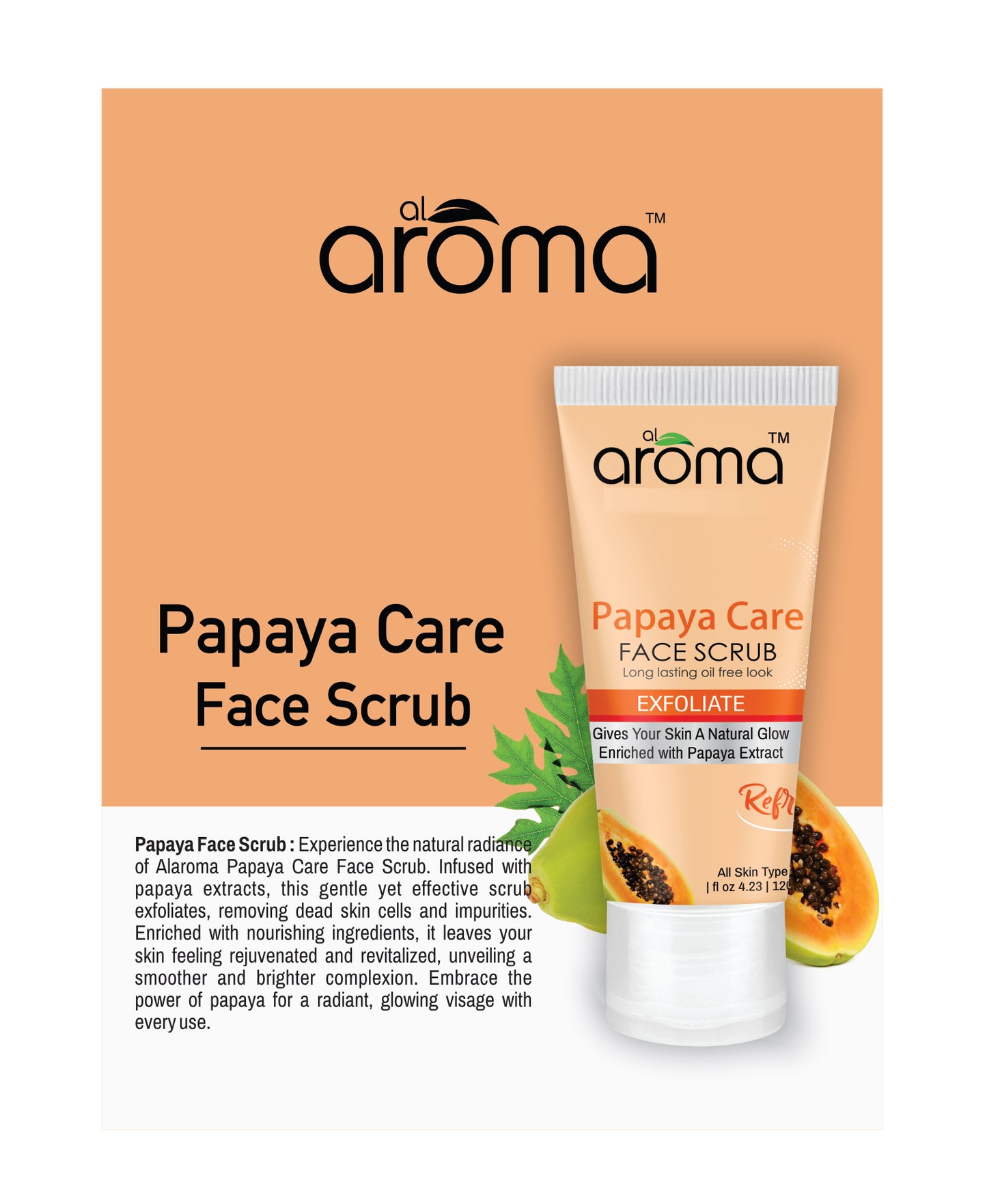 Papaya Care Face Scrub – Tan Removal & Brightening Scrub for Smooth, Glowing Skin