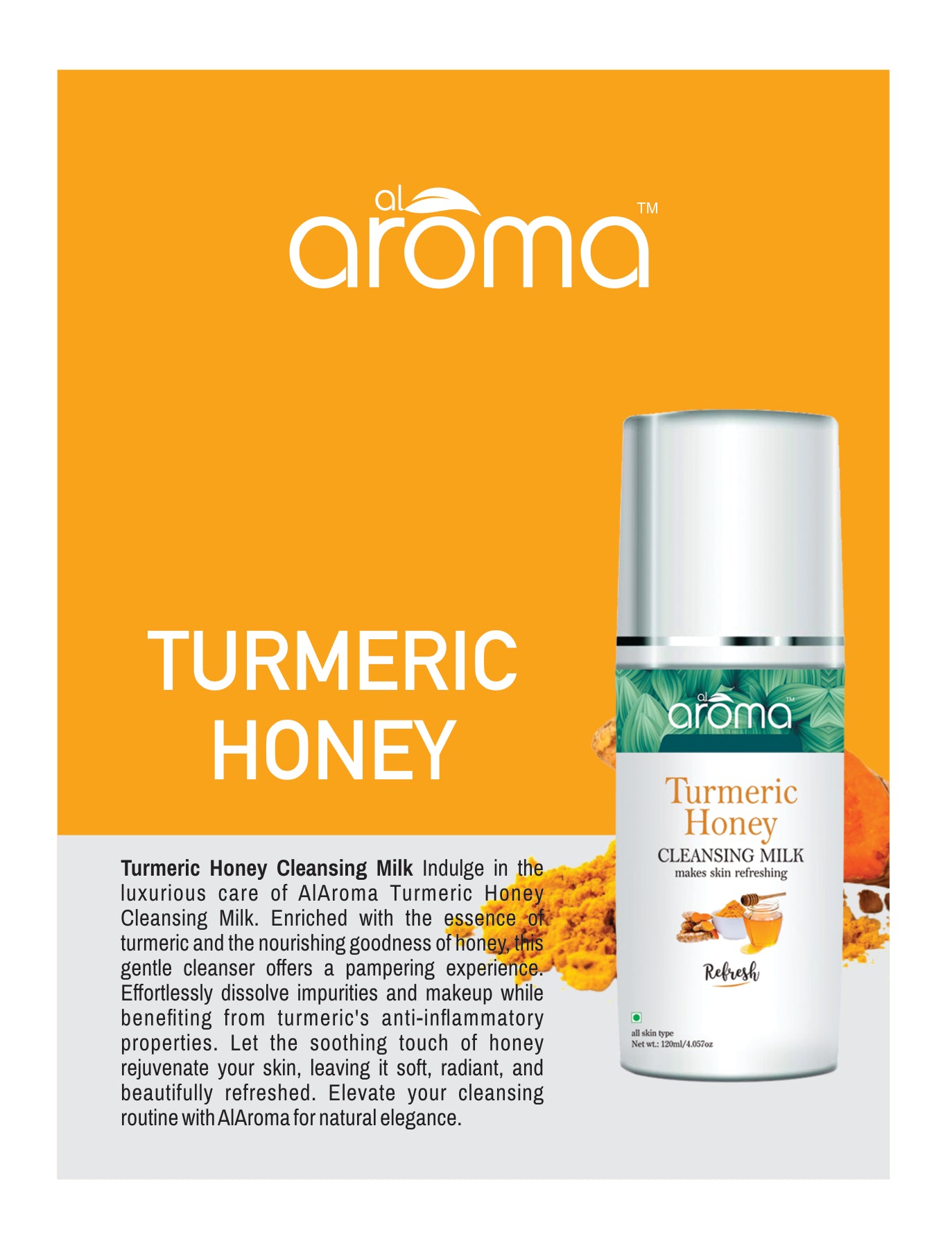 Turmeric Honey Cleansing Milk – Gentle Makeup Remover & Brightening Cleanser for Soft, Glowing Skin