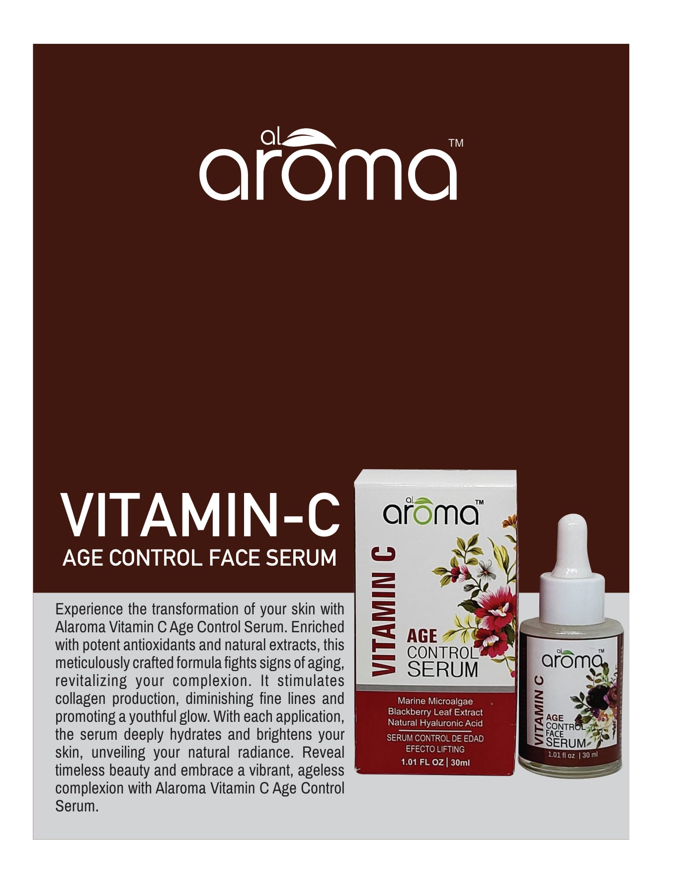 Age Control Face Serum – Anti-Wrinkle; Firming Serum with Retinol, Peptides; Hyaluronic Acid