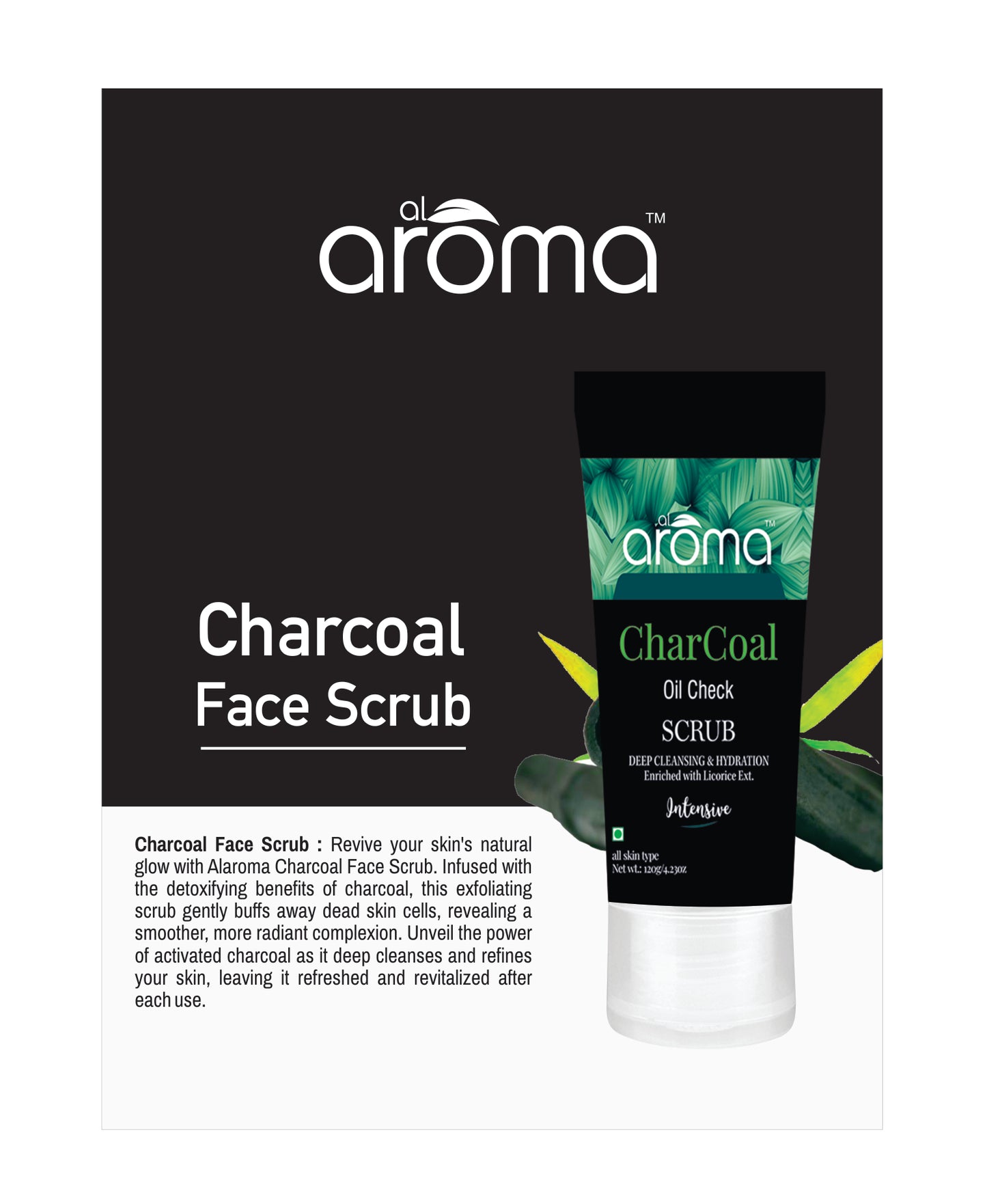 Activated Charcoal Face Scrub – Deep Cleansing & Detox Exfoliator for Oily, Acne-Prone Skin