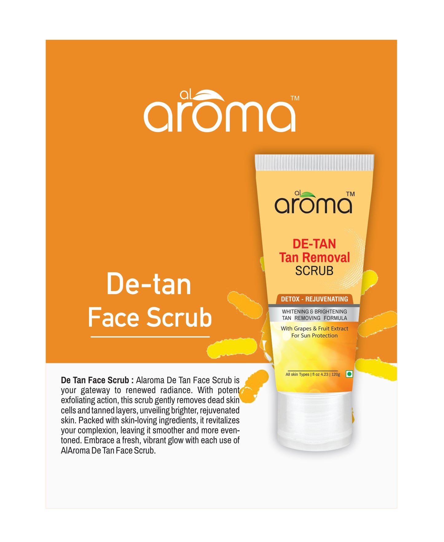 De Tan Face Scrub – Tan Removal & Exfoliating Scrub for Clear, Even-Toned Skin