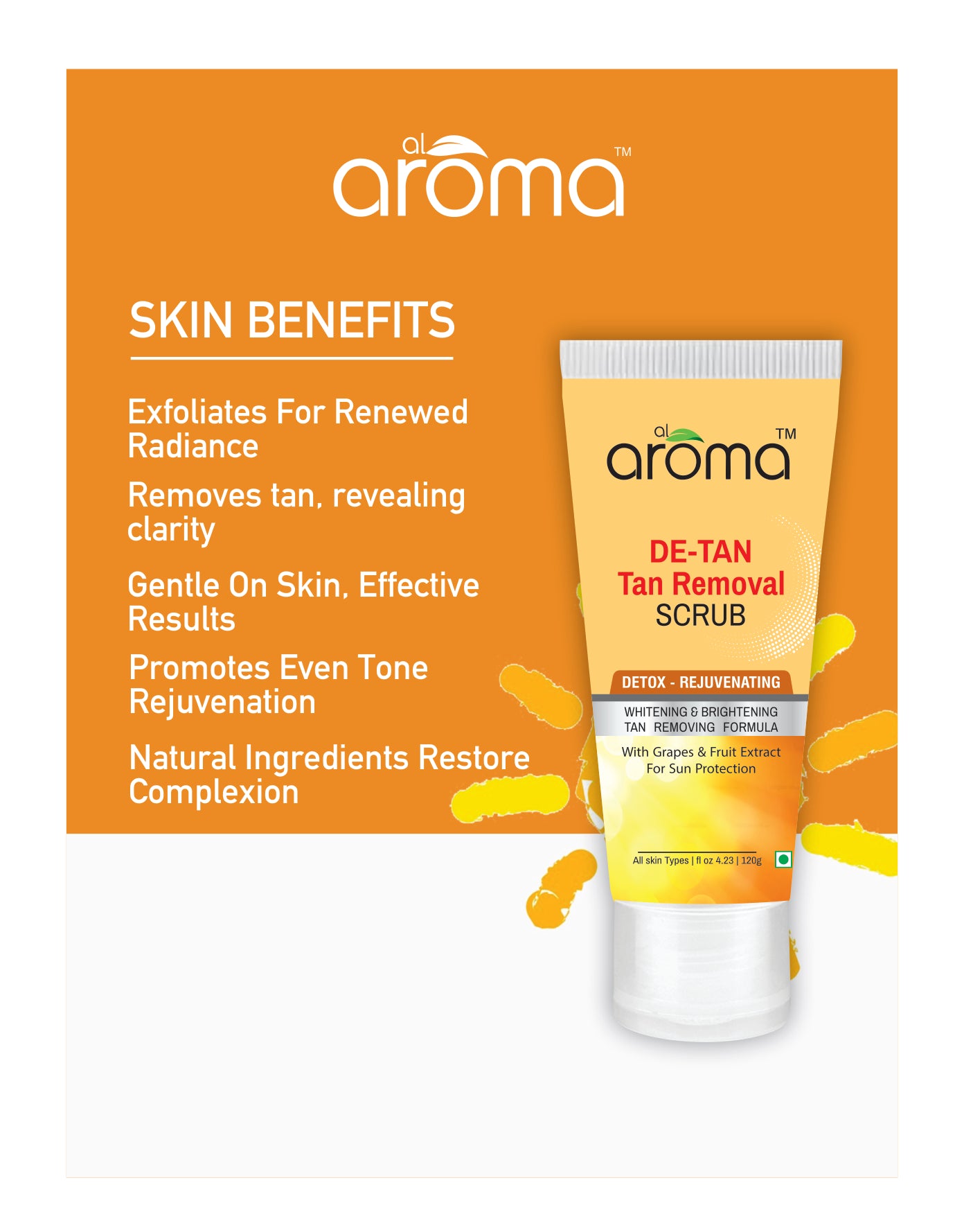 De Tan Face Scrub – Tan Removal & Exfoliating Scrub for Clear, Even-Toned Skin
