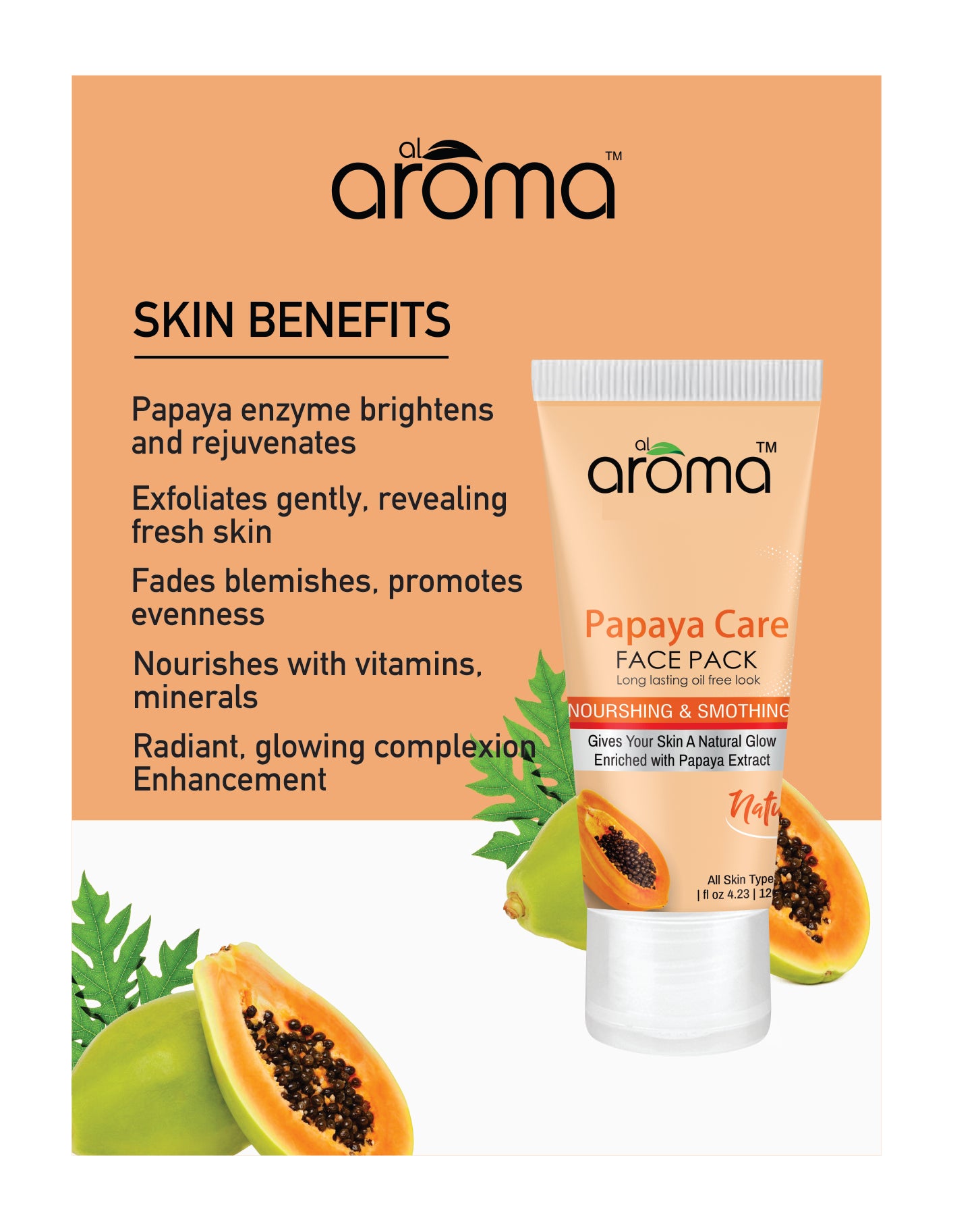 Papaya Care Face Pack – Tan Removal & Brightening Mask for Glowing Skin
