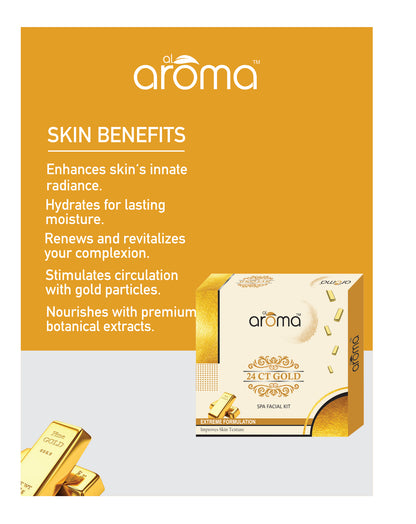 24K Gold Spa Facial Kit – Radiance Boost & Skin Firming Facial Treatment for Glowing Skin