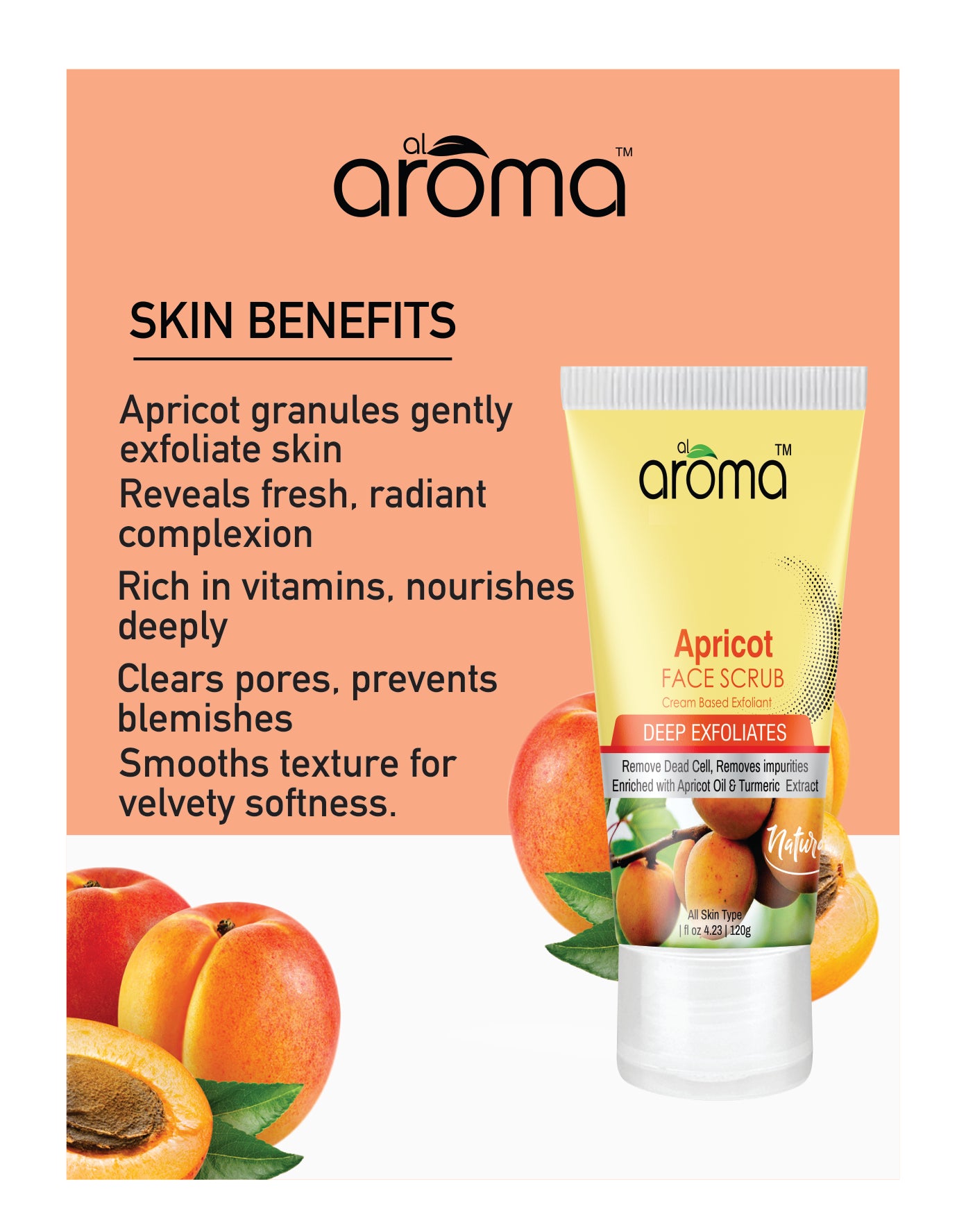 Apricot Face Scrub – Gentle Exfoliating Scrub for Smooth & Glowing Skin