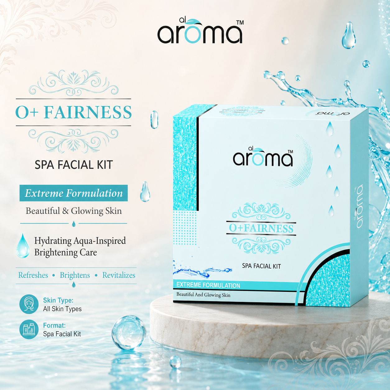 O+ Fairness Spa Facial Kit – Skin Brightening & Tan Removal Treatment for All Skin Types