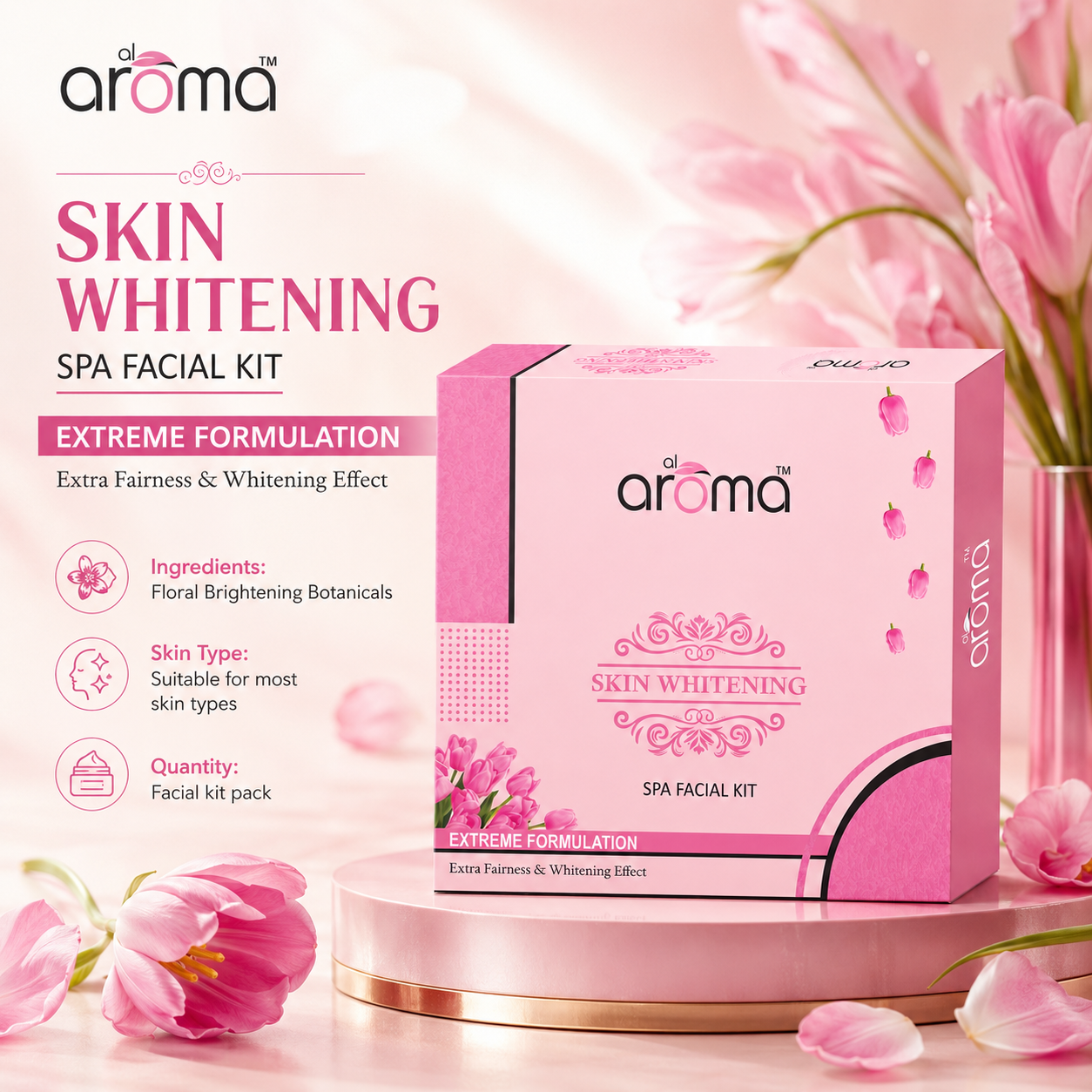 Skin Whitening Spa Facial Kit – Brightening & Pigmentation Control Treatment for Radiant Skin
