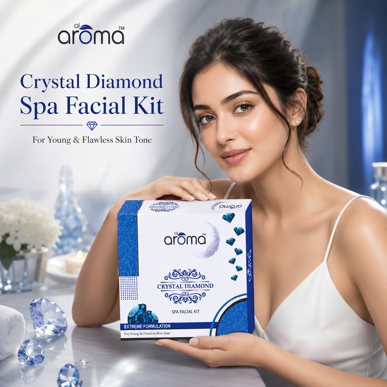 Crystal Diamond Spa Facial Kit – Instant Glow & Skin Polishing Treatment for All Skin Types