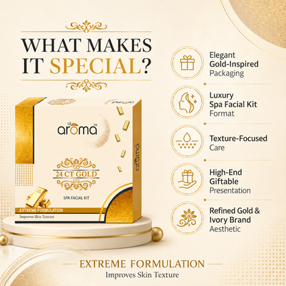 24K Gold Spa Facial Kit – Radiance Boost & Skin Firming Facial Treatment for Glowing Skin