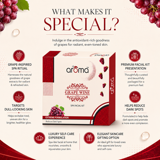 Grape Wine Spa Facial Kit – Rejuvenating Facial Glow Treatment for All Skin Types