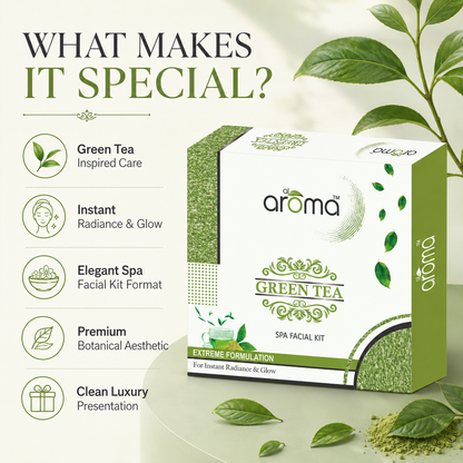Green Tea Spa Facial Kit – Antioxidant-Rich Detox & Skin-Calming Facial Treatment
