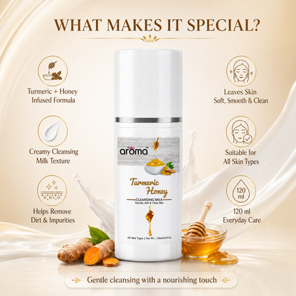 Turmeric Honey Cleansing Milk – Gentle Makeup Remover & Brightening Cleanser for Soft, Glowing Skin