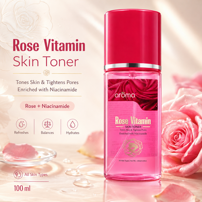 Rose Vitamin Skin Toner – Hydrating & Brightening Toner with Rose Water & Multivitamins
