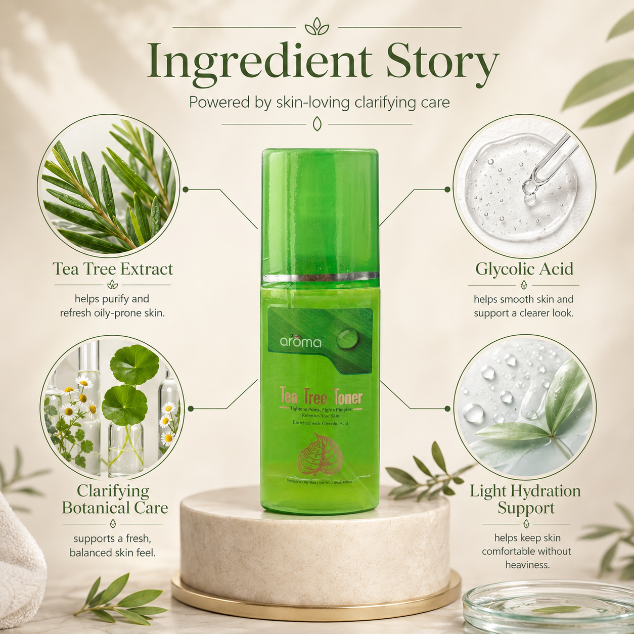 Tea Tree Toner – Pore-Tightening & Oil-Control Toner for Acne-Prone Skin