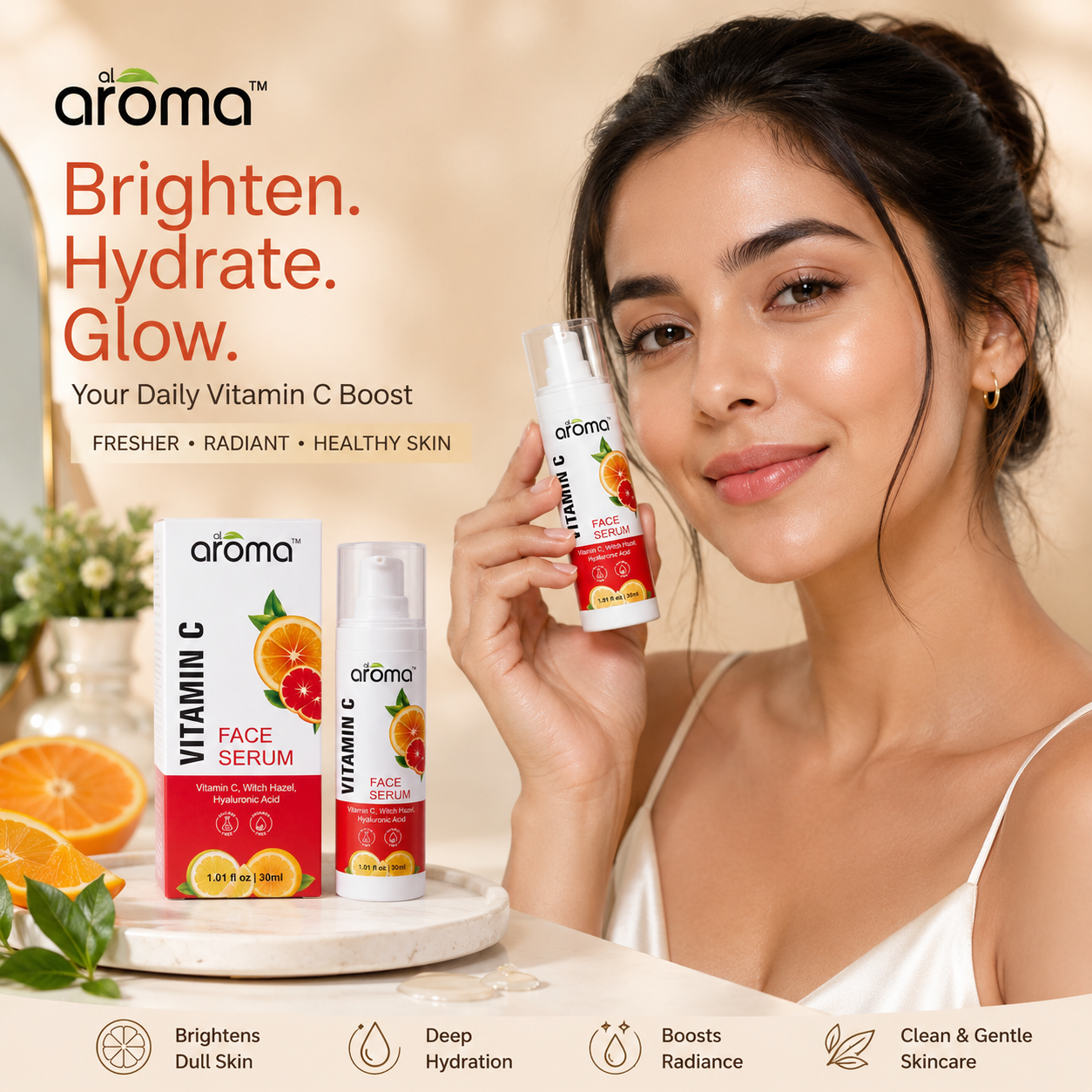 Vitamin C Face Serum – Brightening & Anti-Pigmentation Serum for Glowing, Even-Toned Skin