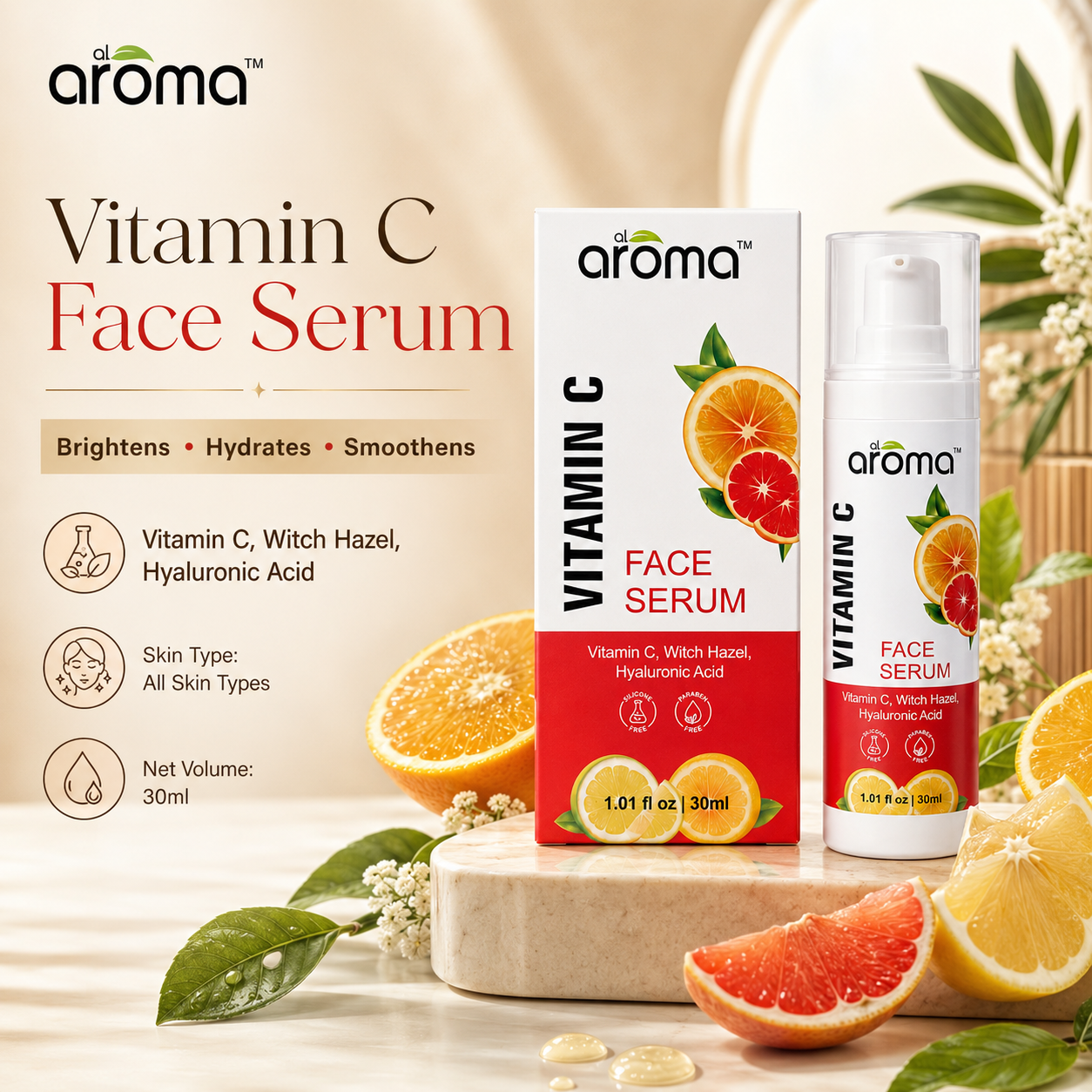 Vitamin C Face Serum – Brightening & Anti-Pigmentation Serum for Glowing, Even-Toned Skin