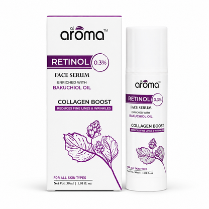 Retinol Face Serum with Bakuchiol Oil – Anti-Aging & Skin Renewal Serum for Fine Lines and Wrinkles