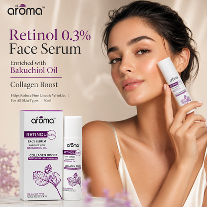 Retinol Face Serum with Bakuchiol Oil – Anti-Aging & Skin Renewal Serum for Fine Lines and Wrinkles