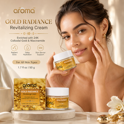 Gold Radiance Revitalizing Cream – Glow-Boosting Moisturizer with Real Gold & Skin Nourishing Actives