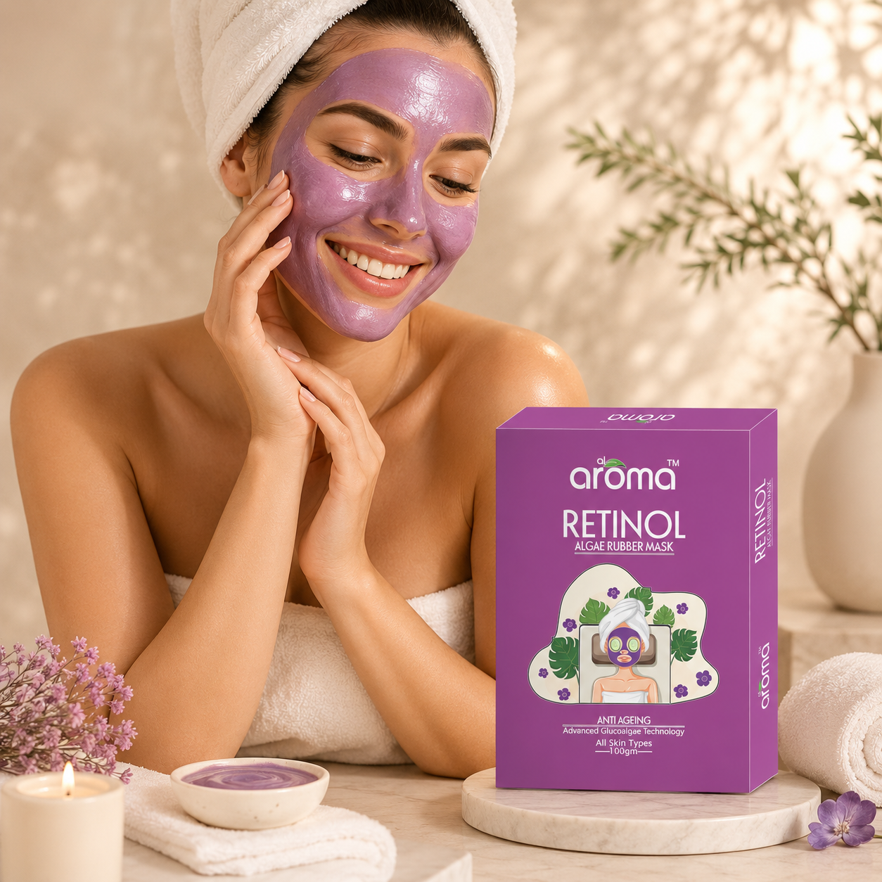 Retinol Algae Rubber Mask – Anti-Aging Peel-Off Mask with Retinol & Sea Algae for Firm, Youthful Skin