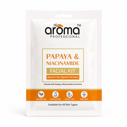 Alaroma Papaya & Niacinamide Facial Kit – 6 Step Blemish-Clearing & Brightening Facial with Papaya Enzymes & 5% Niacinamide