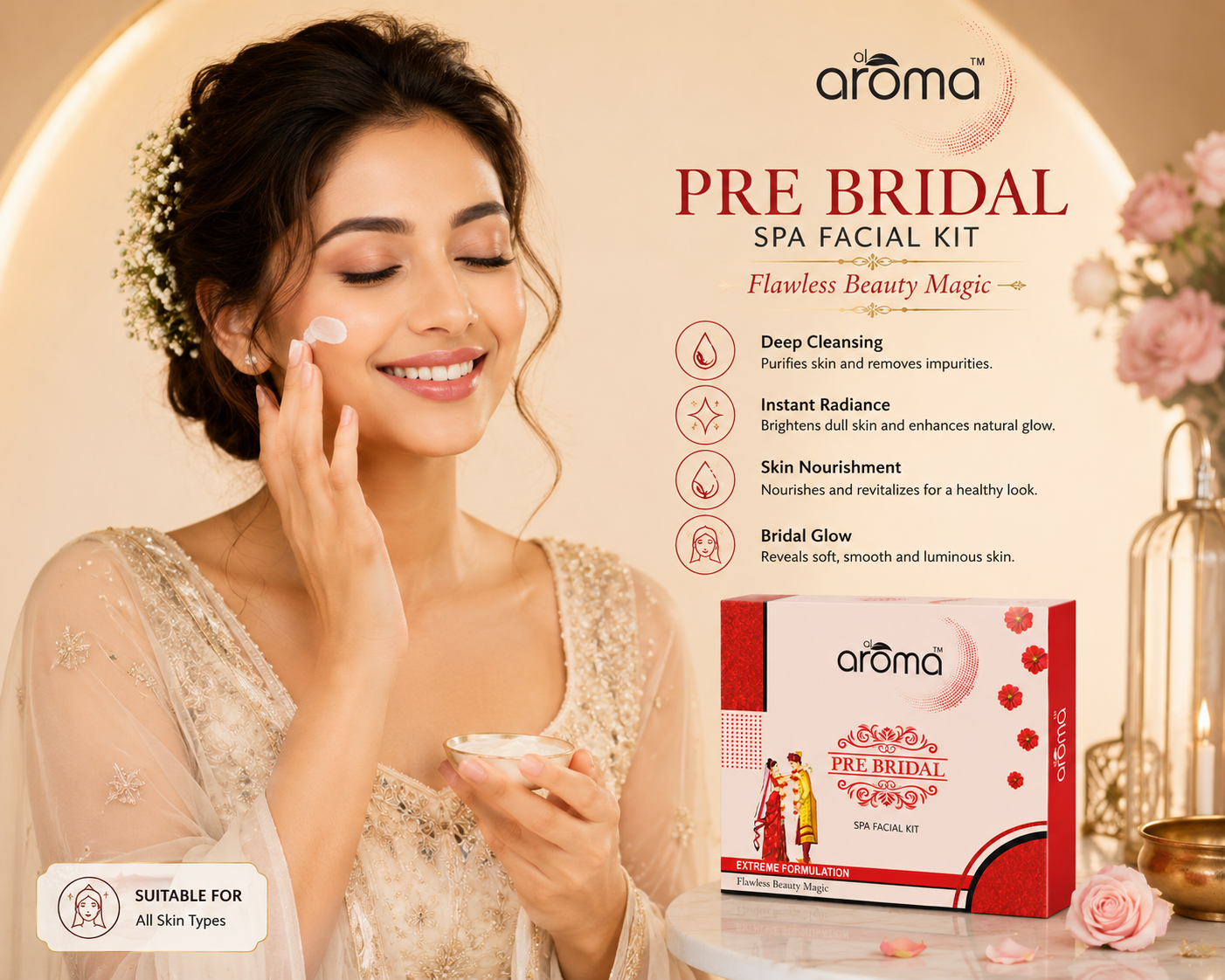 Pre Bridal Glow Spa Facial Kit – Bridal Radiance & Deep Skin Nourishment for All Skin Types