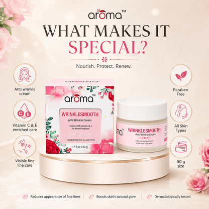 Wrinkle Smooth Anti-Wrinkle Cream – Firming & Age-Defying Cream with Retinol & Collagen Boosters